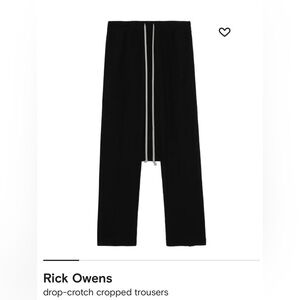 Rick Owens 
Cropped wool drawstring pants 
Pre-loved
Good used condition